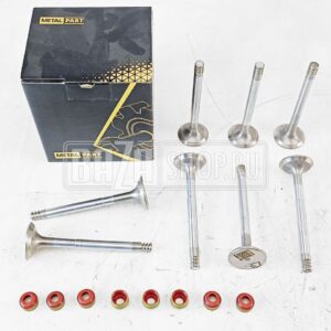 Клапан  выпускной 406, 409 дв. (К-КТ 8 шт., с маслосъемными колпачками) "MetalPart"